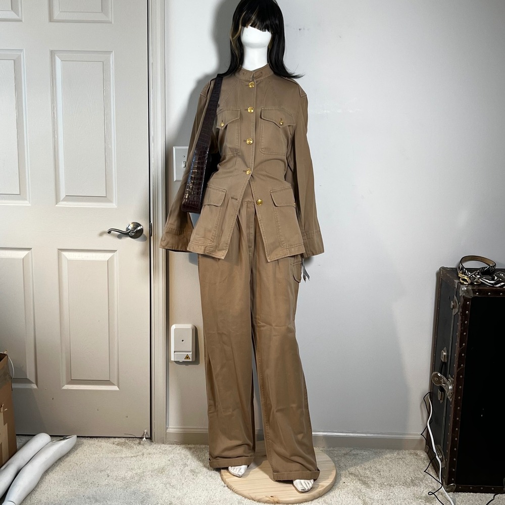 Vintage Lauren Ralph Lauren Safari Utility Military Cargo Pant Suit Set NWT 14